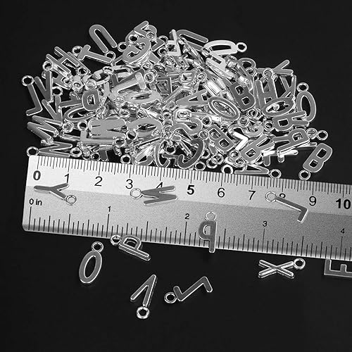 Miniatura 2 de SANNIX 156 piezas6 juegos alfabeto ABC letras Charms Capital A-Z Charms DIY pulsera collar colgantes con 200 piezas abiertos Jump anillos para hacer