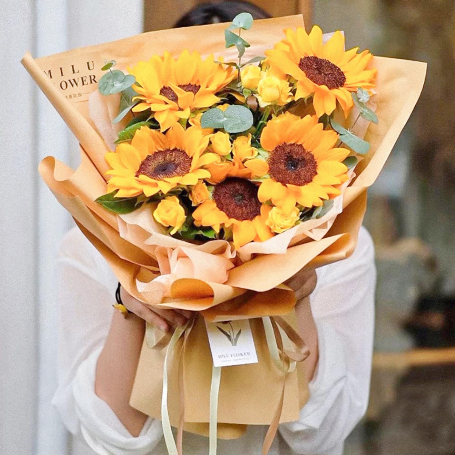BESTYASH 45blätter Braunes Geschenkpapier Papier Zum Einwickeln Von Blumensträußen Retro-geschenkpapier Für Bastelarbeiten Und Geschenke Kraftpapier Vintage- Geeignet Für Blum