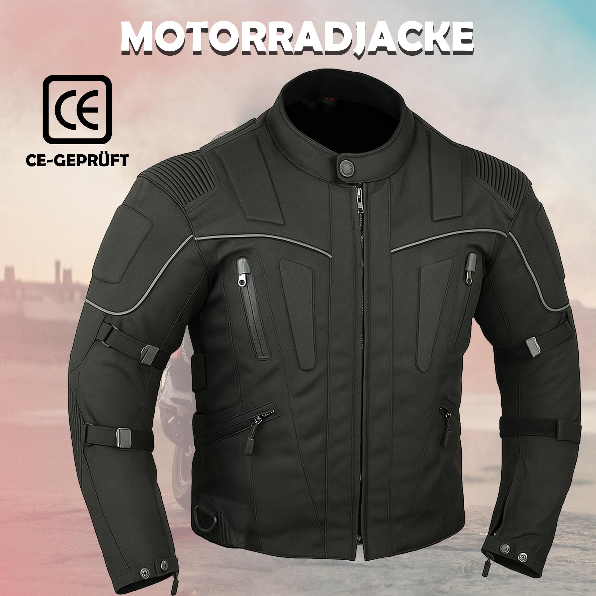 Wasserdichte Motorradjacke, CE Armor Cordura Motorradjacke, winddichte Schutzausrüstung, Ganzkörperschutz