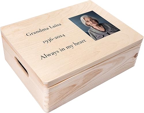 Miniatura 12 de Caja de almacenamiento de madera blanca XL con tapa con bisagras, 15.8 x 11.8 x 5.5 pulgadas (+-0.5), con asas, caja de regalo para herramientas,