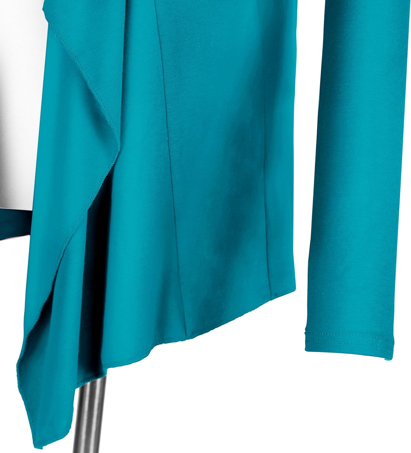 Urban CoCo Women's Drape Front Open Cardigan Long Sleeve Irregular Hem - Image 5