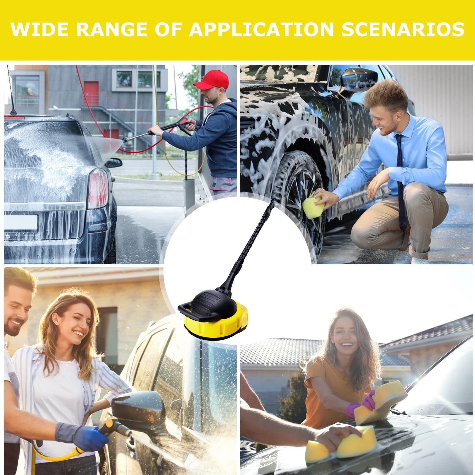 Limpiador De Hormigón Para Hidrolimpiadora Accesorio Hidrolimpiadora Mango | Reutilizable Accesorios De Hidrolavadora Para Patios, Entradas, Terrazas, Aceras, Vallas, Coches, Camiones Y Esca