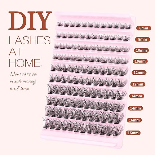 Miniatura 3 de QUEWEL 120 racimos de pestañas de rizo D, mezcla de pestañas en racimo de 0.315 a 0.630 in, extensiones de pestañas para bricolaje, diseño innovador