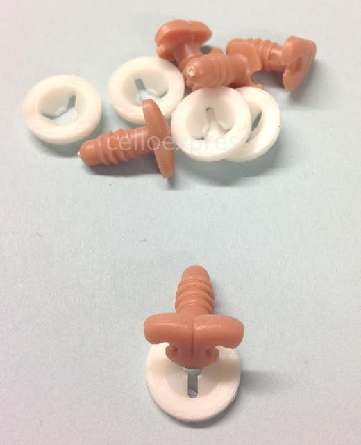 Pack of 5 - Light Brown Cat/Feline Noses 18mm x 12mm Plastic Backs - Teddy Bear & Soft Toy Making Detailed Noses