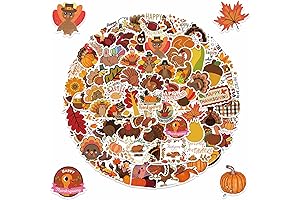 Enliven Thanksgiving Memories with Our 100-Piece Pumpkin and Turkey Foam Sticker Decals