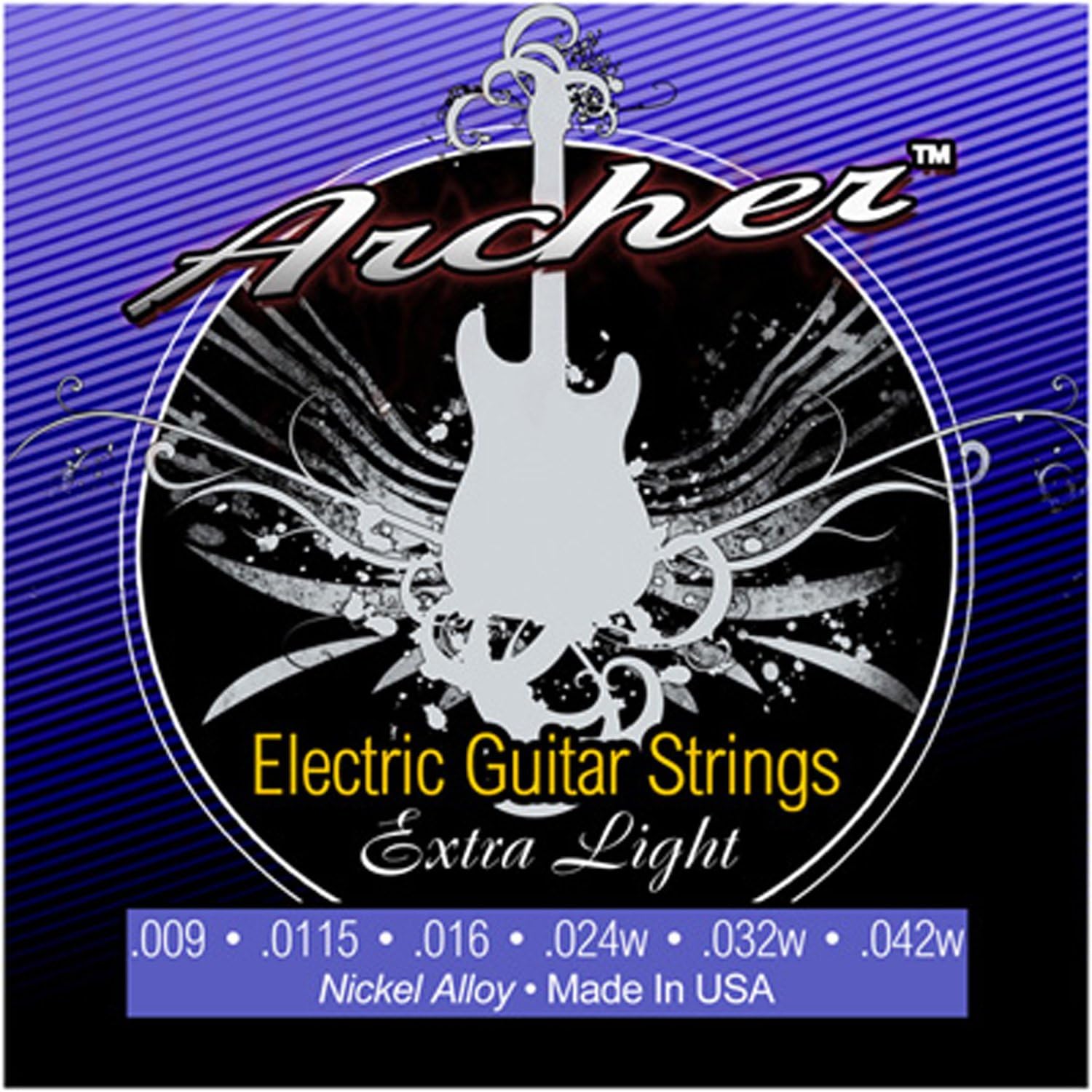 Archer EXTRALIGHT Nickel Electric Guitar Strings, Extra Light Musical Instruments
