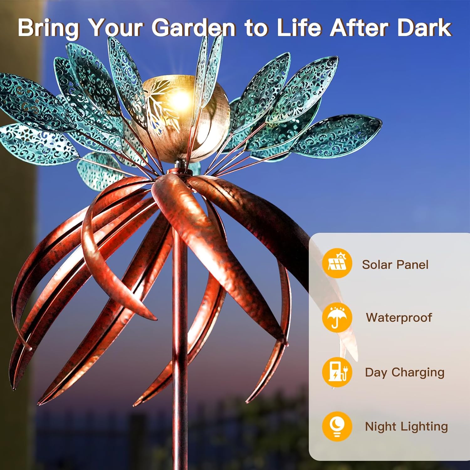 Lotus Wind Spinner and Solar Lace Flower Wind Spinner