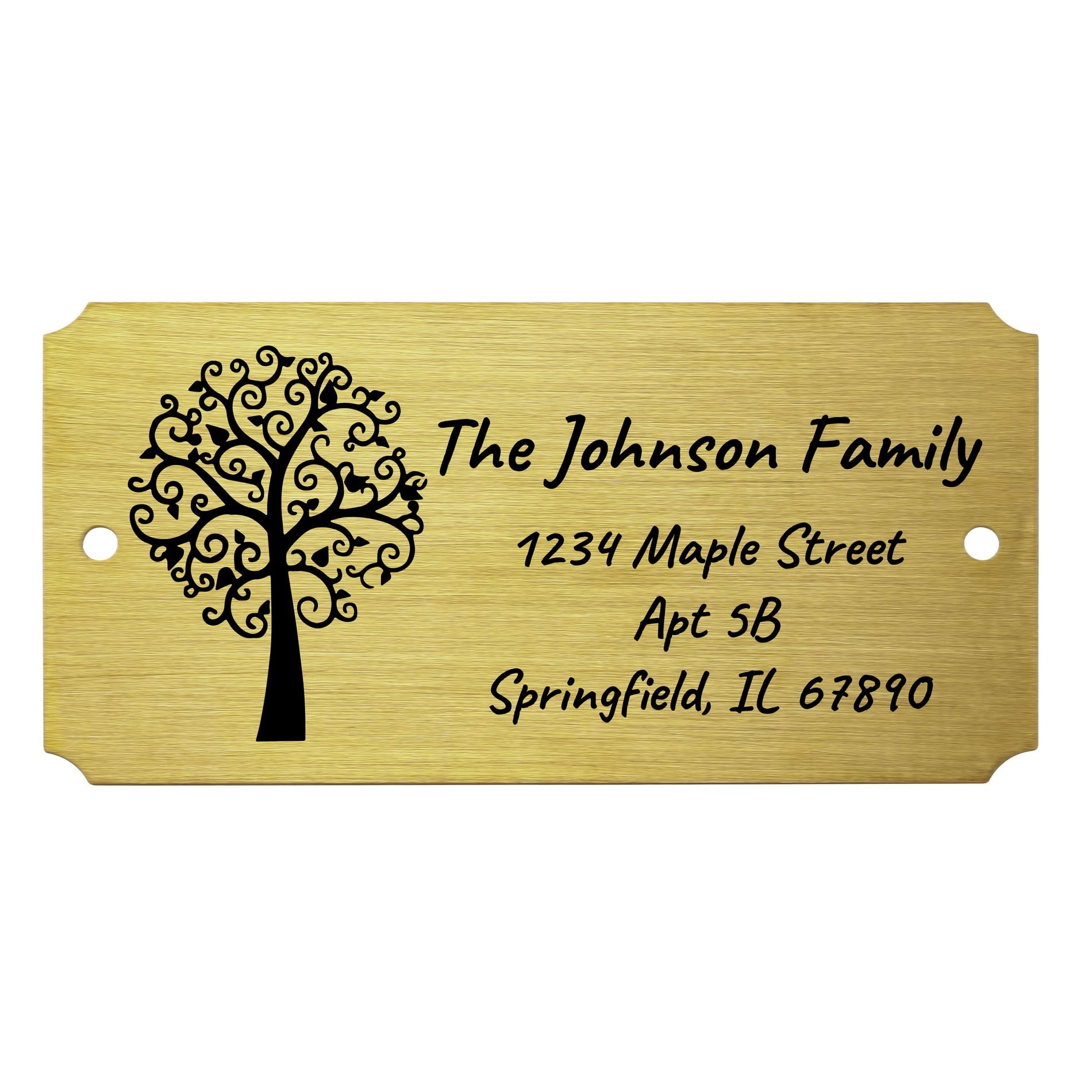 OTXIXTO Plaques Personalized Engraved Name Plates for Office Desks Door Wall Trophy Custom Metal Plate with Screws (Gold, Notched Corner, 4" x 2")