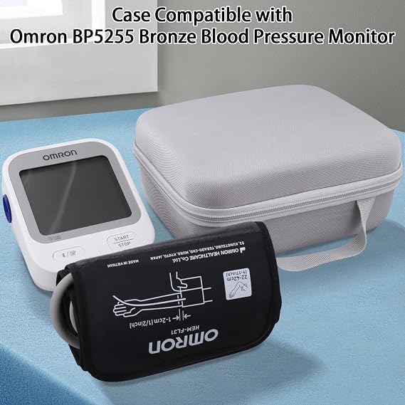 co2CREA Hard Case for OMRON Silver Upper Arm Blood Pressure Monitor BP5255