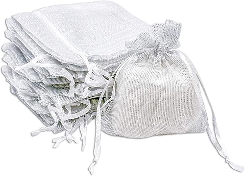 Vista 29 de TheDisplayGuys - 24-Pack Striped Weave Organza Gift Bags w/Drawstrings - Small 3" x 4" - Iridescent - for Party Favors, Samples, Treats