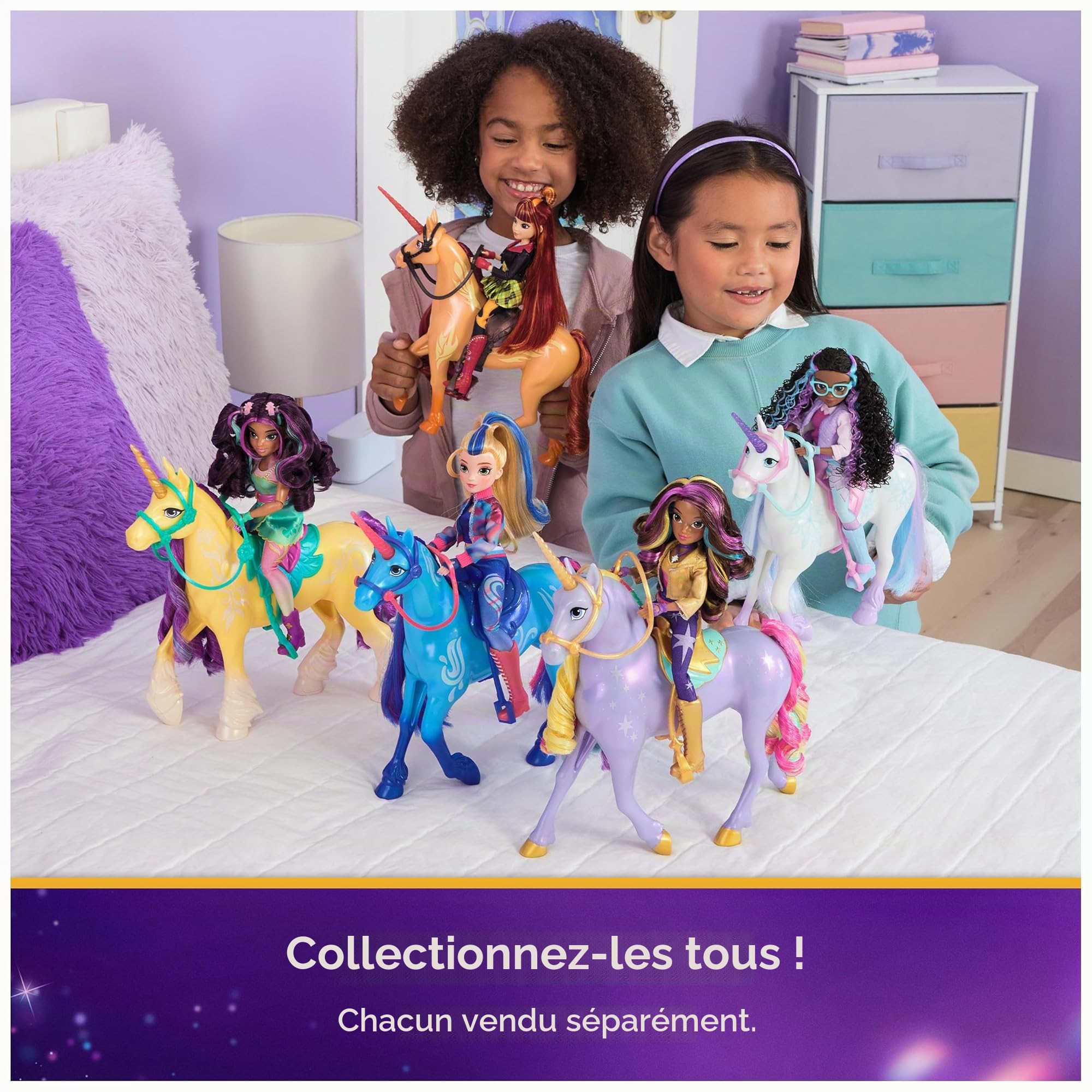 Unicorn Academy, Cinder Licorne avec Mouvement de tête, 2 Accessoires d'équitation, 27,9 cm, Compatible avec Les poupées Valentina Fashion, poupées et Jouets Licorne pour Filles