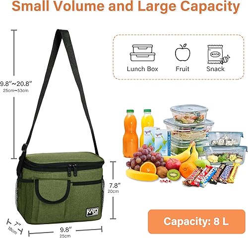 Miniatura 4 de Tirrinia Lonchera térmica para mujeres y hombres, a prueba de fugas, térmica, reutilizable, con 4 bolsillos para adultos, bolsa de almuerzo