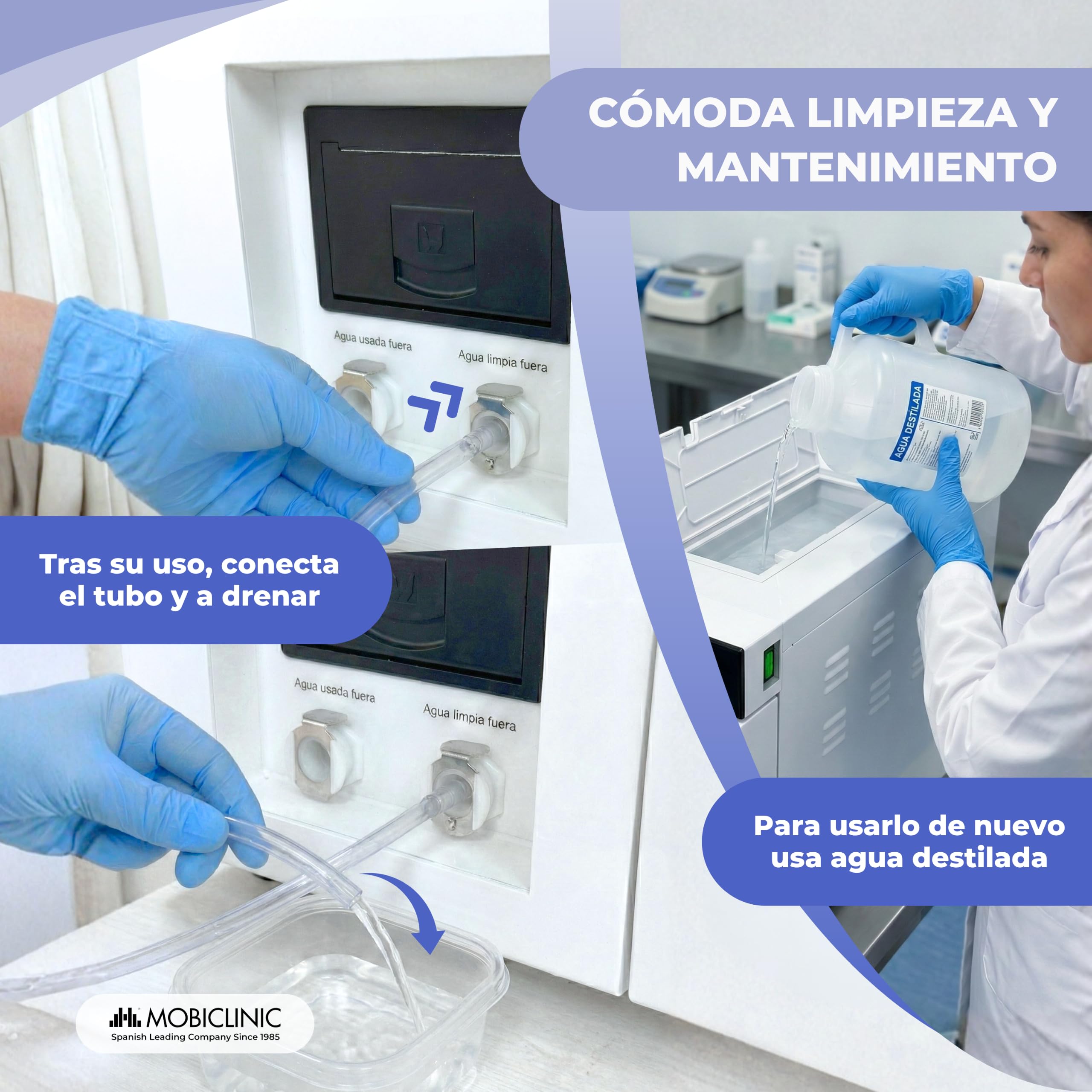 Mobiclinic®, Autoclave Profesional, Esterilizador Autoclave de Vapor 17L, Desinfecta al 99% con Cobertura 360º, 6 Ciclos + Personalizado, Impresora, USB, SD, Clínicas y Laboratorios, MobiClave Plus