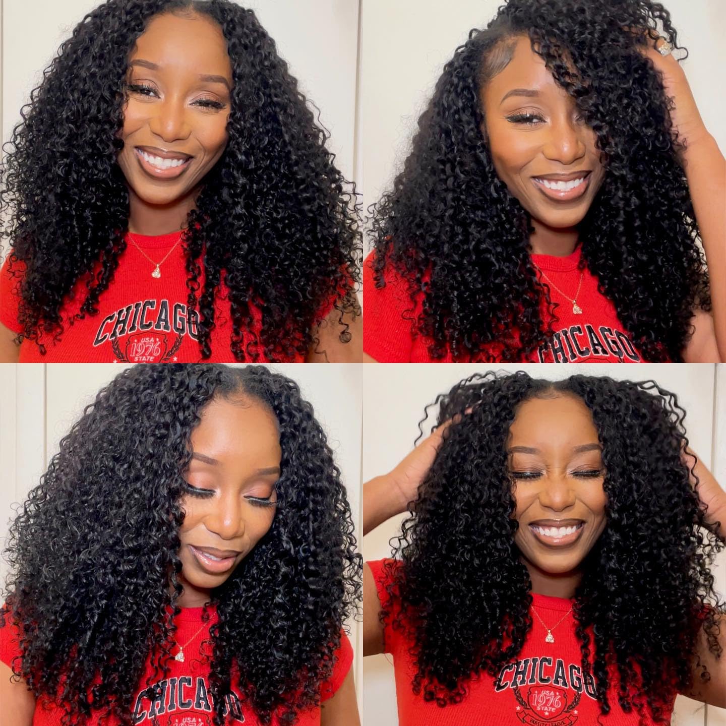 Curly Bundles Human Hair 4PCS 14 16 18 20 Inch Raw PiXie Curly Human Hair Bundles 3C4A Quick Weave Hair Extensions for Women Natural Color (4 Bundles)