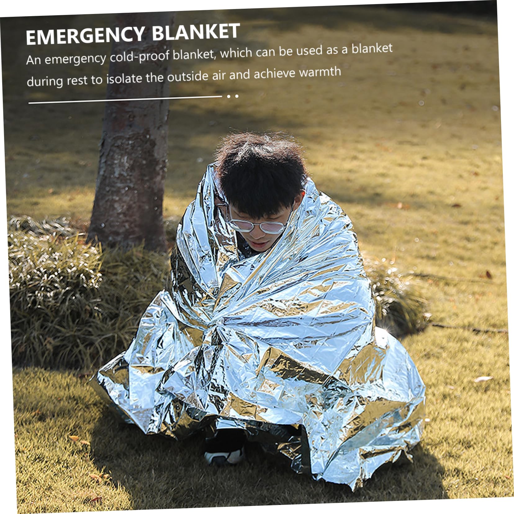 BCOATH Sulated Emergency Blanket Heavy Duty Aluminum Foil Thermal Warming Blanket for Outdoor Multi-use