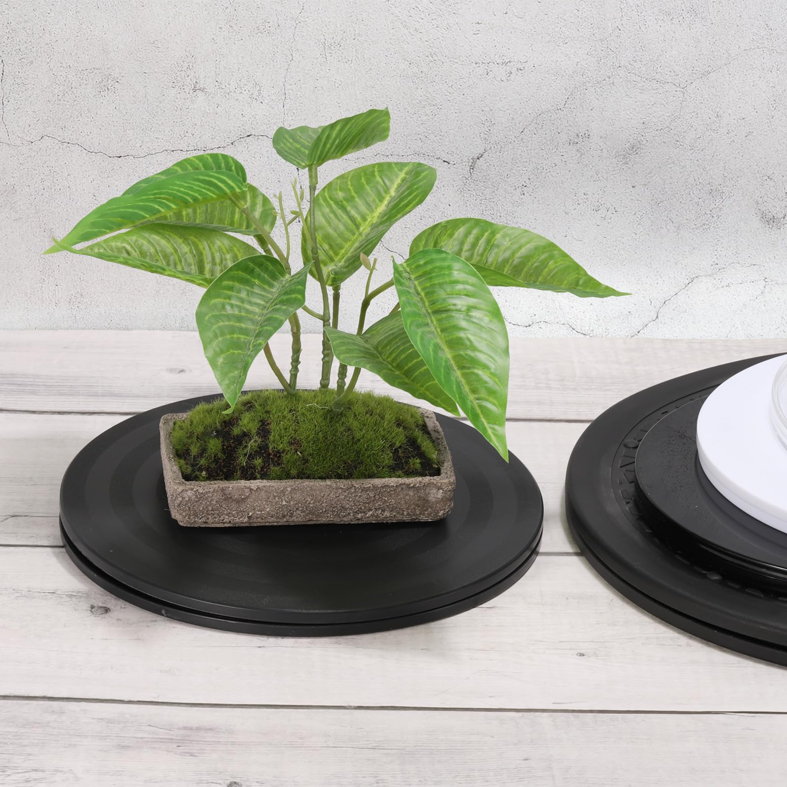 PATIKIL 9" Pesante Supporto Girevole con Acciaio Sfera Cuscinetti Giradischi Rotazione 360° Base Lazy Susan per Grande Schermo TV Computer Monitor Bianco