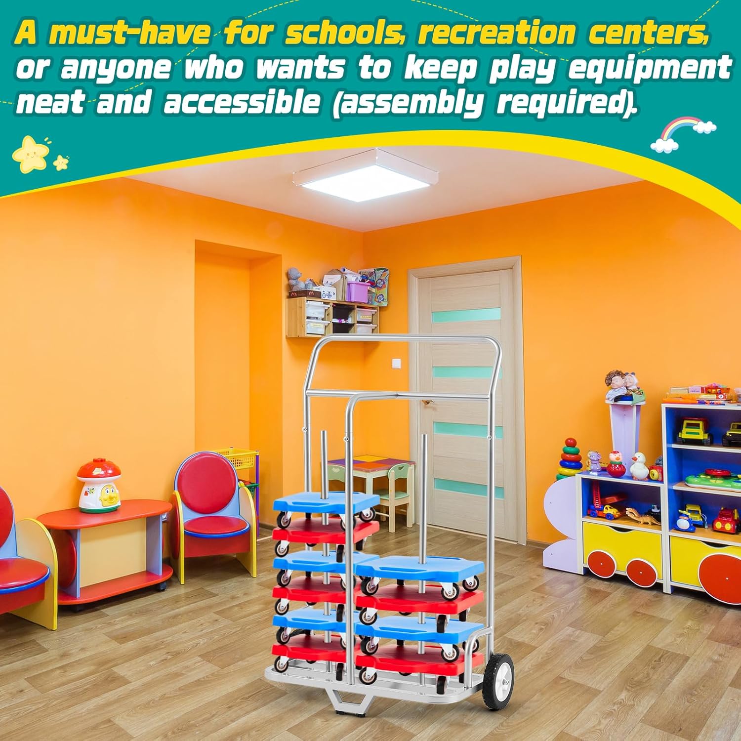 BBTO Scooter Storage Cart Scooter Stacker for Gym Indoor Outdoor Activities Play Equipment Storage and Organization image 5 of 6 B0F4VYBTCP