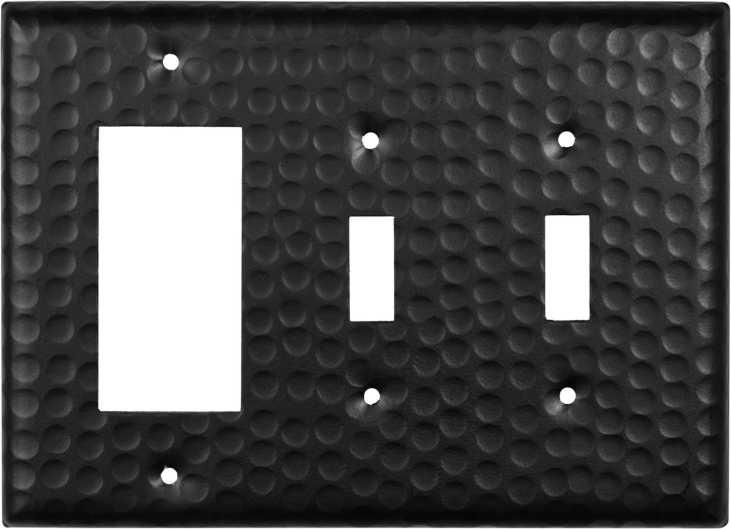 Monarch Abode 19112 Combo Switch Plate, 3-Gang, Matte Black
