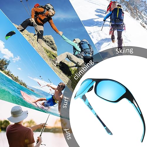 Miniatura 149 de TOODOO 4 Pairs Men Polarized Sunglasses with UV Protection Driving Glasses Sports for Sport Outdoor Activities
