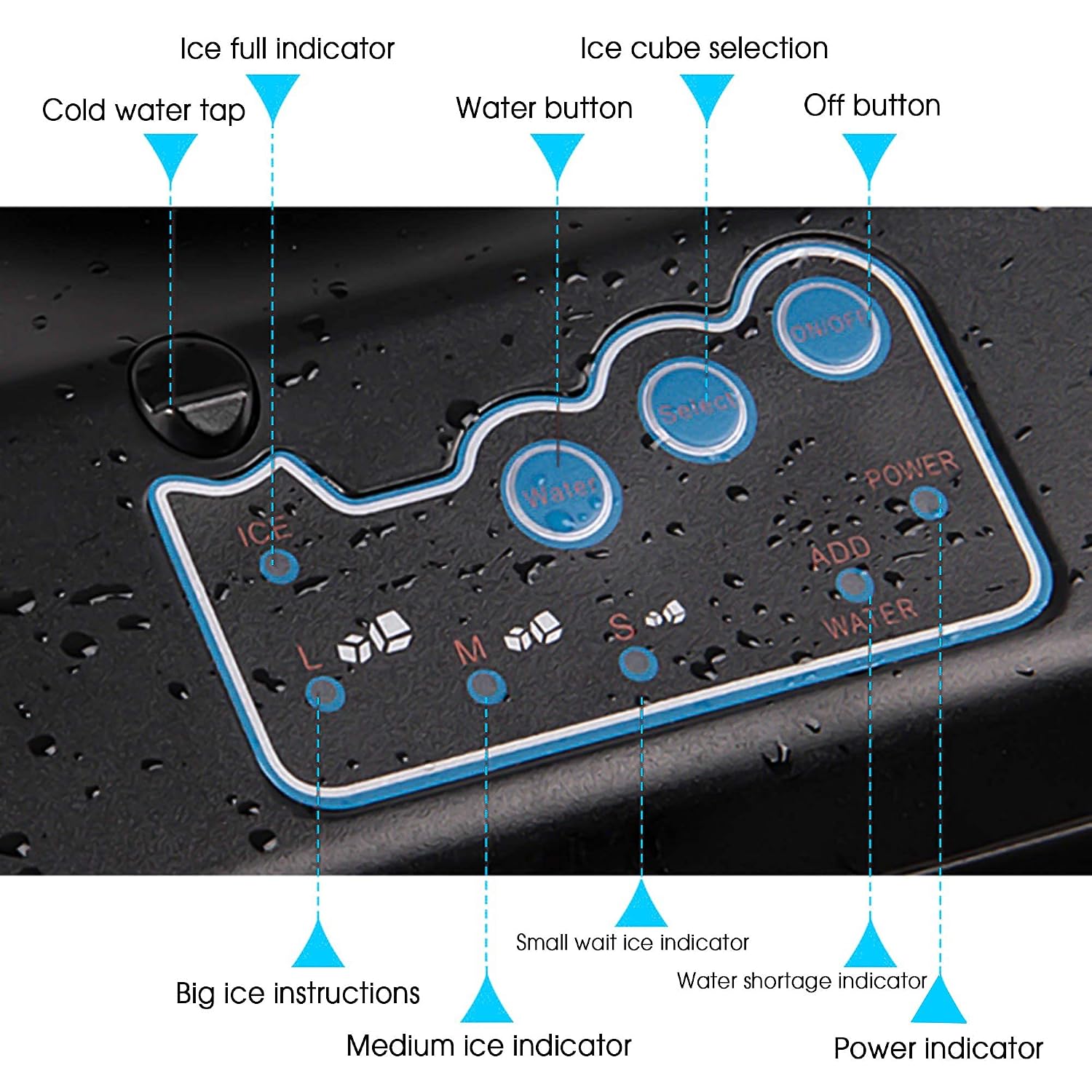 Ice Maker Portable Ice Cube Maker Machine Counter Automatic Electric Ice Machine with Ice Shovel for Student Dormitory Home Kitchen Bars Coffee Tea Shops| 12 Ice/8-12 Min