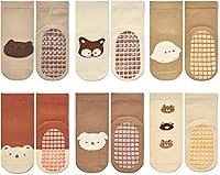 Vista 14 de Calcetines tobilleros antideslizantes para bebés con agarraderas para caminar de 0 meses a 7 años