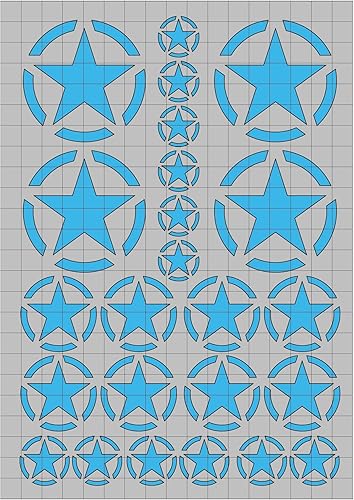 SYB1000P Army Star - Kit de máscara de vinilo para RC, RC, RC, radiocontrol de la carrocería del vehículo