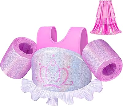 Kids Swim Vest with Cape, Abuytwo Water Wings Toddler Adjustable Shoulder Straps Children Arm Floaties for 22-30-40-50lbs Boys/Girls Swimming Jacket for Pool Learn to Swim Sea Beach Lake Training-YNQ