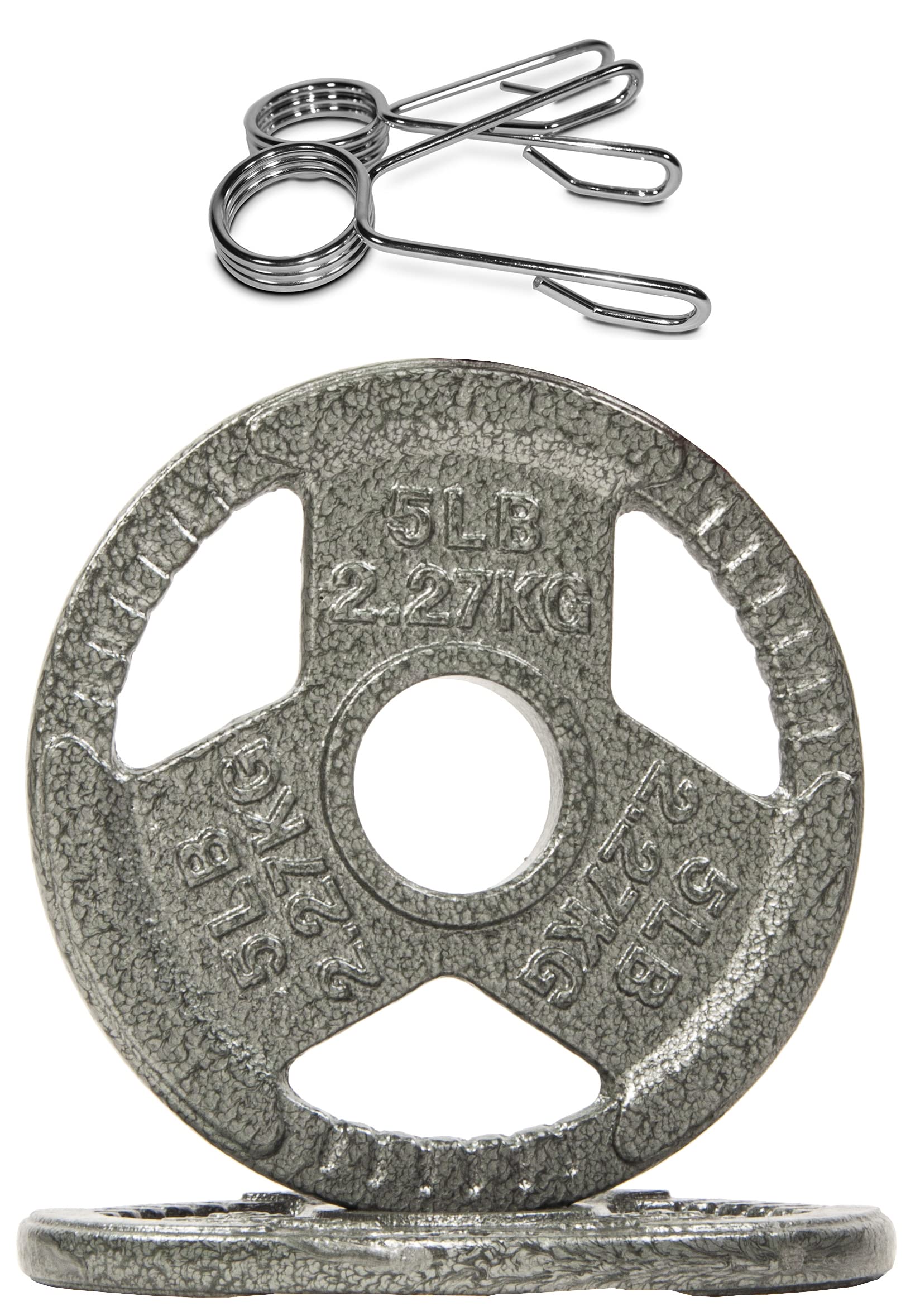 Signature Fitness Olympic Cast Iron Plate Weight Plate for Strength Training and Weightlifting, Multiple Sizes