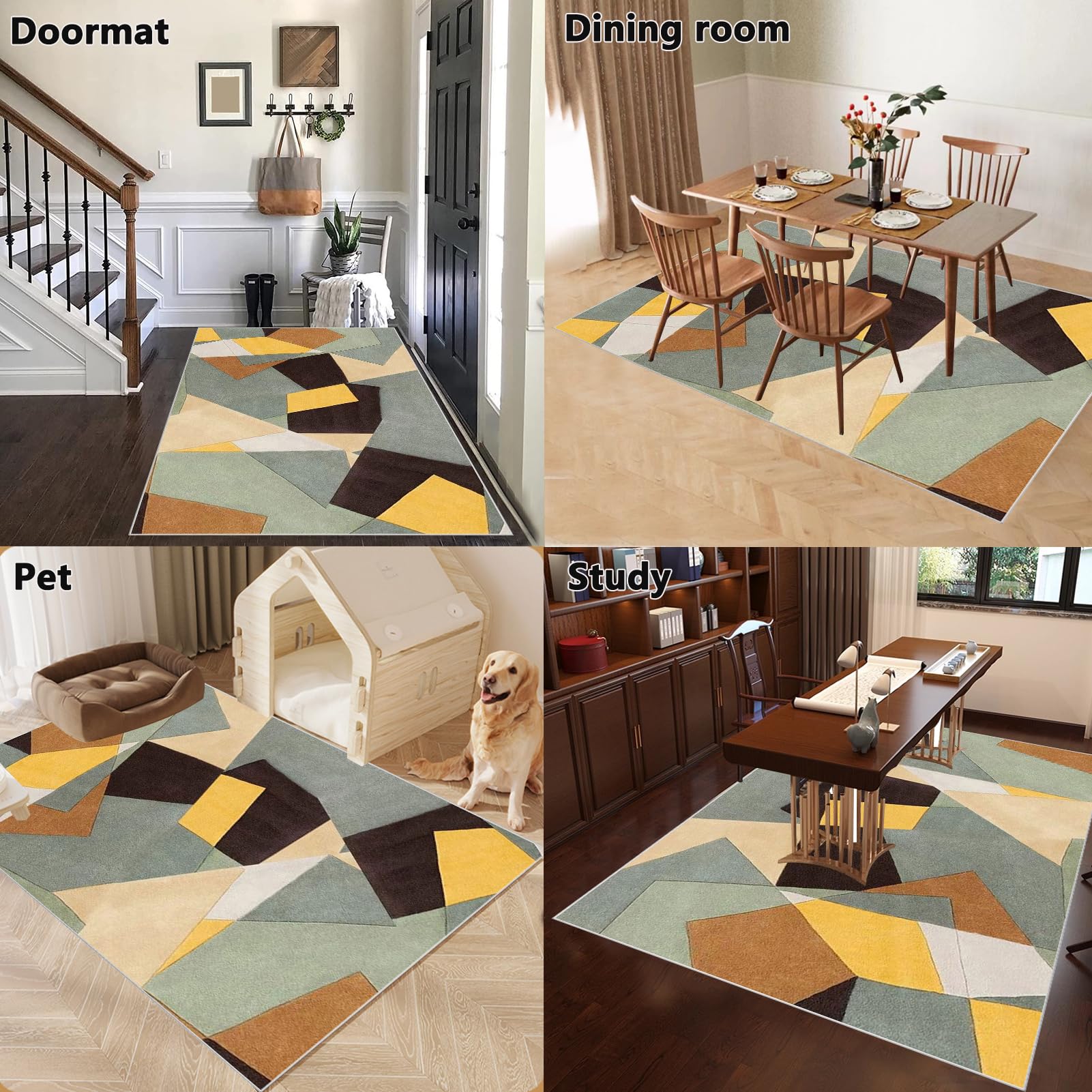 Tappetino per sedia da ufficio in legno duro, 70 x 80 cm, tappetino per sedia da gioco per moquette e pavimenti in legno, protezione per scrivania per sedia a rotelle, superficie antiscivolo