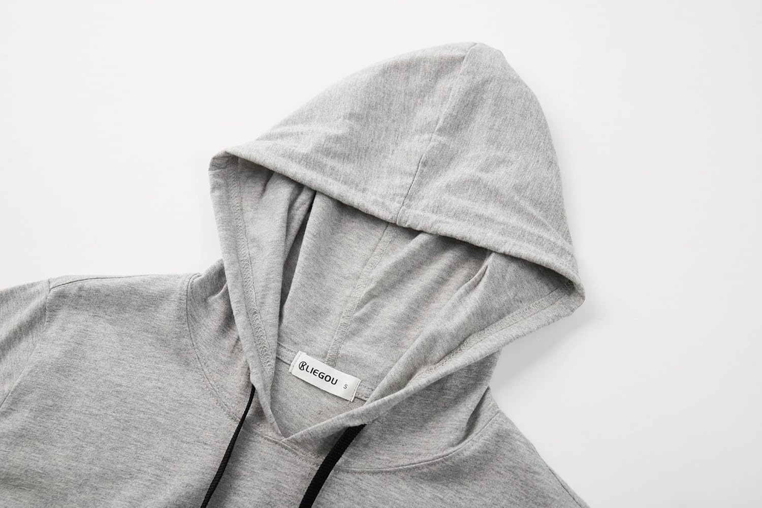 KLIEGOU Men's Hooded T-Shirt 190GSM 100% Cotton Soft Streetwear Longline Tee- Breathable Hip Hop Pullover - Pre-Shrunk - Image 5