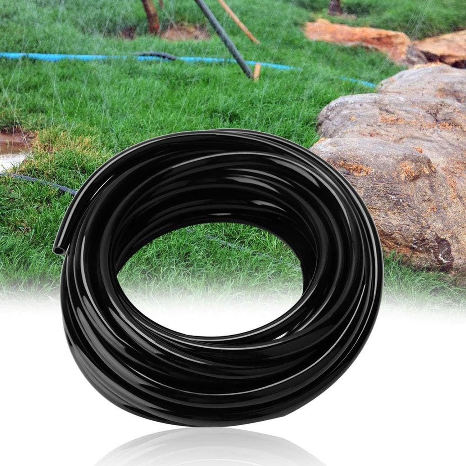 Tuyau d'arrosage de Jardin 10 mètres, Tube PVC 8/11 mm pour système d'irrigation Goutte à Goutte, Flexible pour Potager Serre Balcon pelouse, avec Jets et pulvé