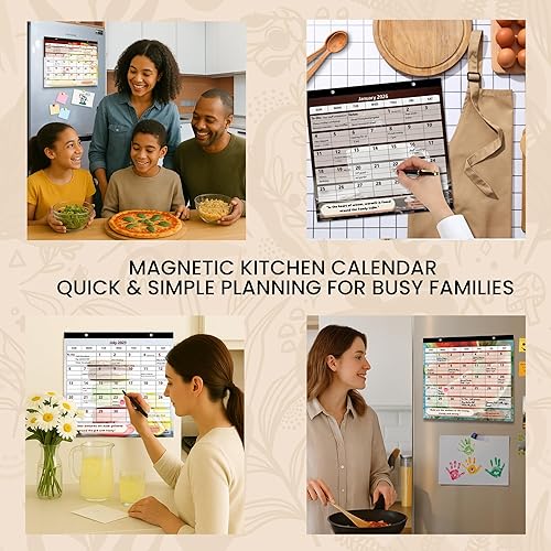 Miniatura 5 de StriveZen - Calendario de nevera 2024 2025 por StriveZen, magnético, mensual de 10 x 10 pulgadas, académico, refrigerador, escritorio, regalo,