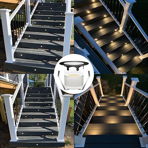 Miniatura 6 de CISLAN Luces LED para terraza al aire libre con fotocélula blanca cálida 1.18 pulgadas, bajo voltaje, 12 V CC, IP67, impermeable, eléctrica, con