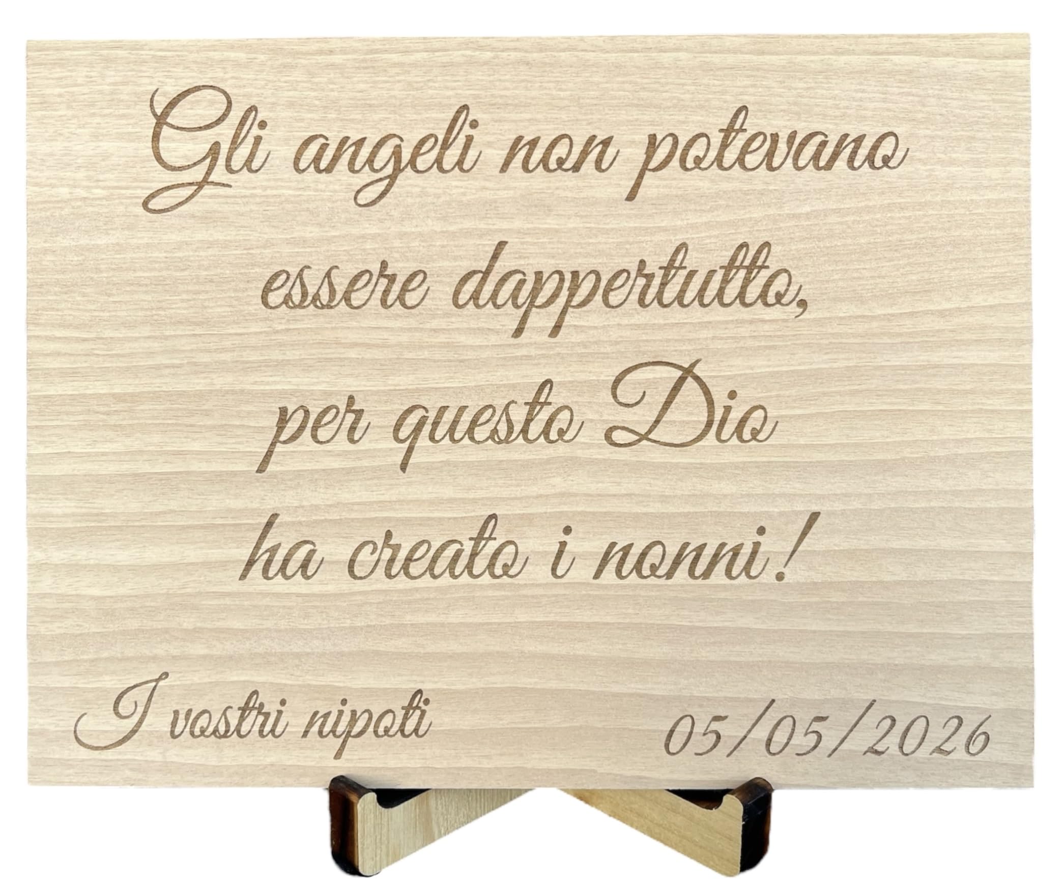 Targa Personalizzata in Legno Noce 20x15 cm, Targhetta Artigianale Libera per Regalo Pensione, Laurea, Anniversario o Premio