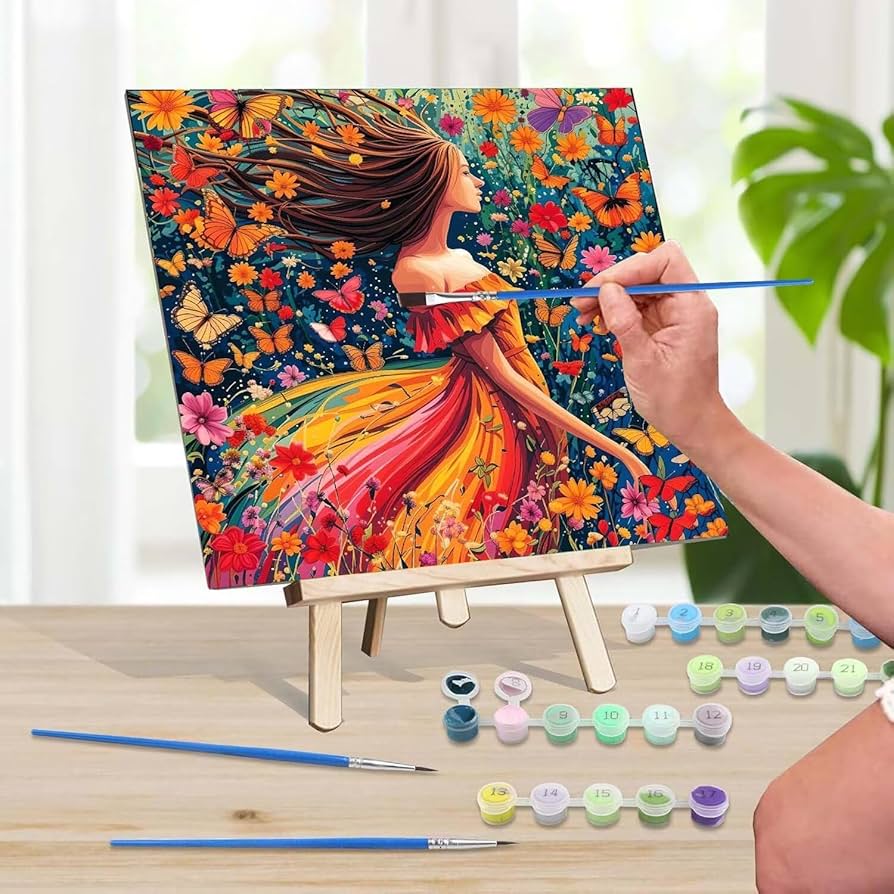 Amazon.co.jp: ペイントバイナンバー カラフルな女性 数字油絵