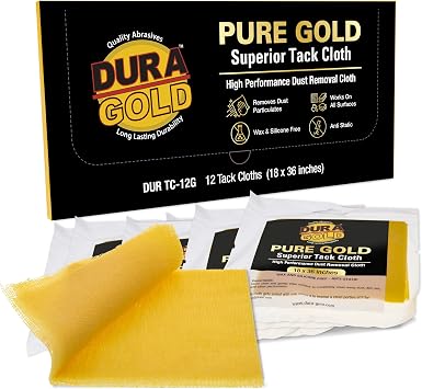 Dura-Gold - Pure Gold Superior Tack Cloth Pack of 12, Woodworking, Auto