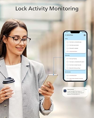 Miniatura 6 de Philips Cerradura inteligente WiFi con teclado de huellas dactilares, cerradura inteligente de puerta, WiFi integrado, control remoto de aplicación,