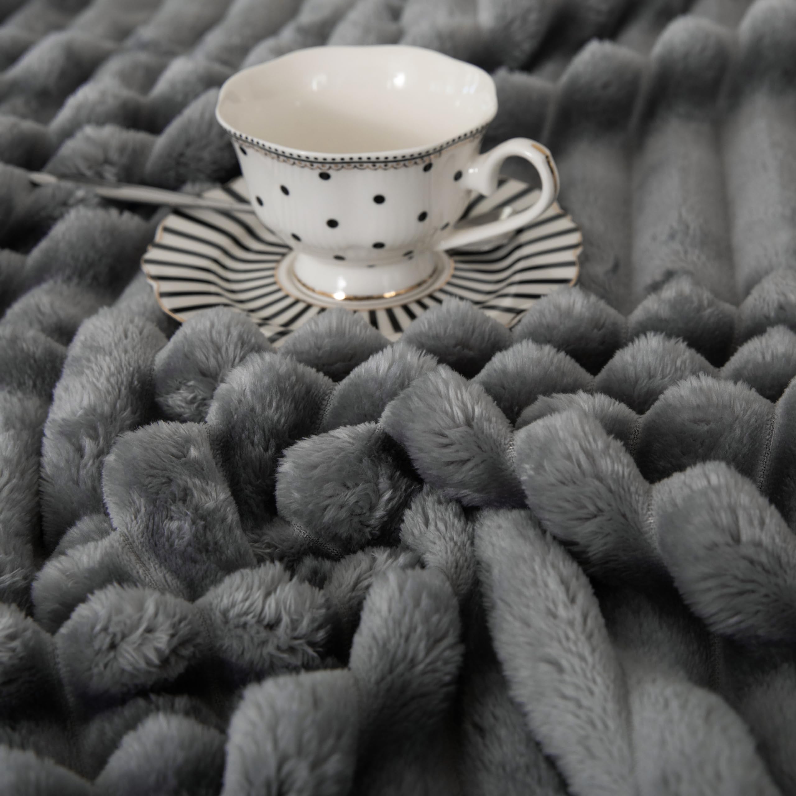 Coperta calda e soffice, coperta per divano, motivo a righe, motivo mamma, donne e fidanzate (grigio scuro, 150 x 200 cm)