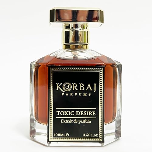 KORBAJ PARFUMS Toxic Desire Arabian Perfume for Women and Men, Extrait de Parfums Mens Cologne with Cognac Oil, Oak Absolute, Cinnamon Essence, Tonka Bean - Sandalwood, Praline - Vanilla Perfume 100ml - 100 ml (Pack of 1) - Toxic Desire