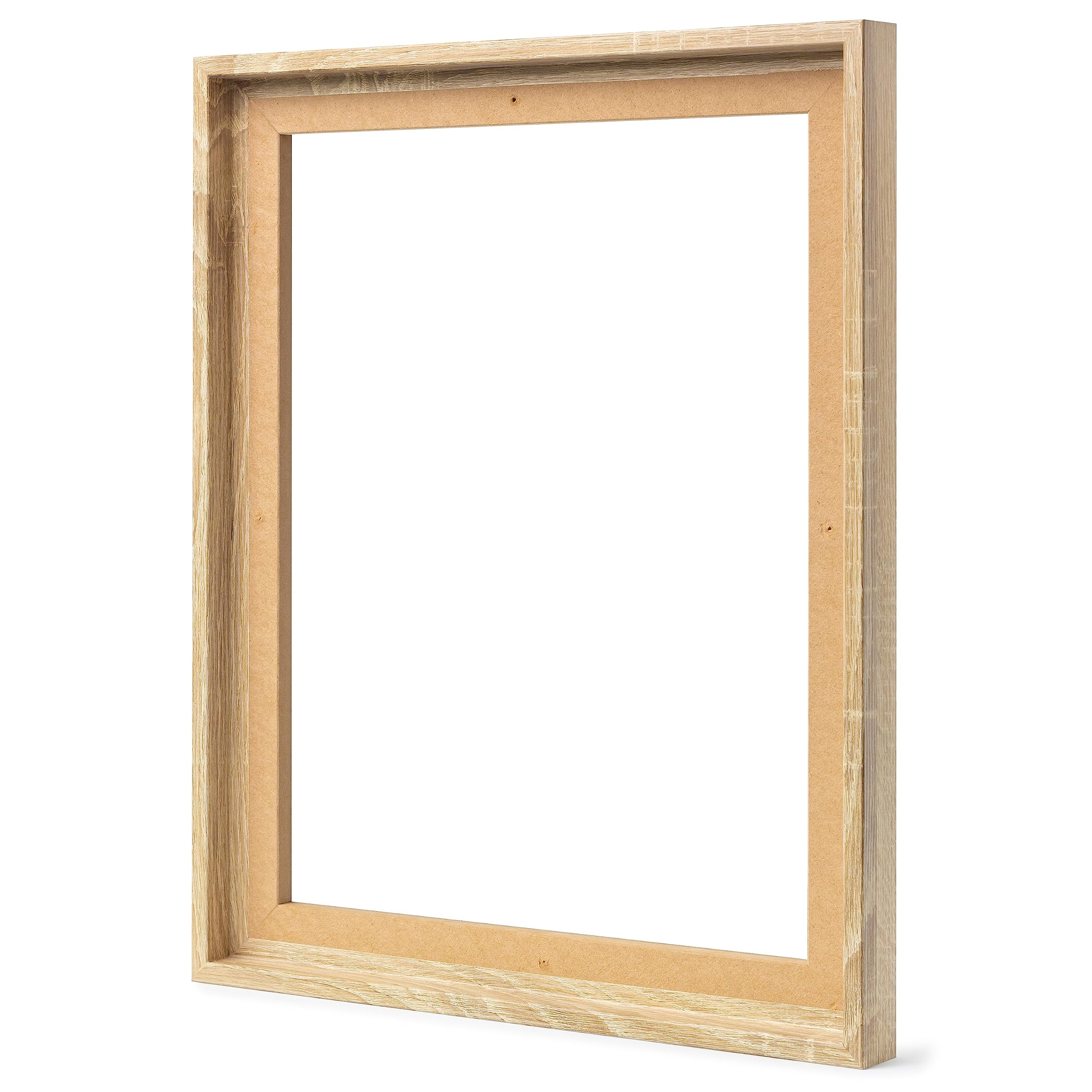 Schattenfugenrahmen für Keilrahmen | 50x70 cm | Sonoma Eiche | MDF Rahmen für Leinwände mit Tiefeneffekt | mit Montagezubehör | Rahmen ohne Glas und Rückwand
