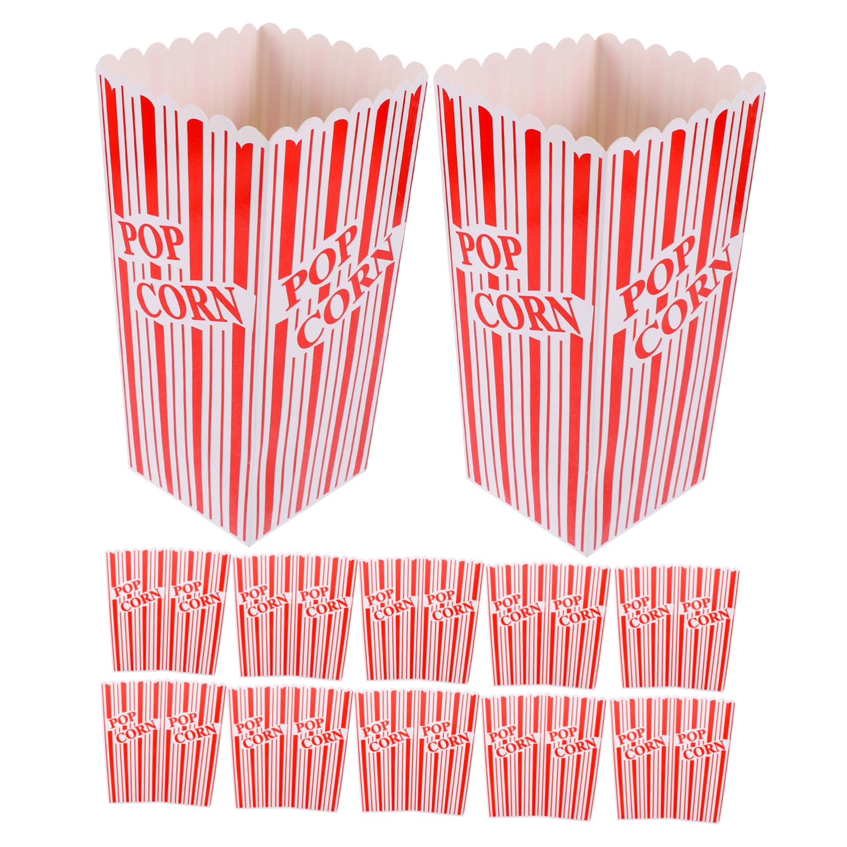BESTYASH Retro Popcorn Party Decorations 12pcs Striped Paper Popcorn Boxes Night