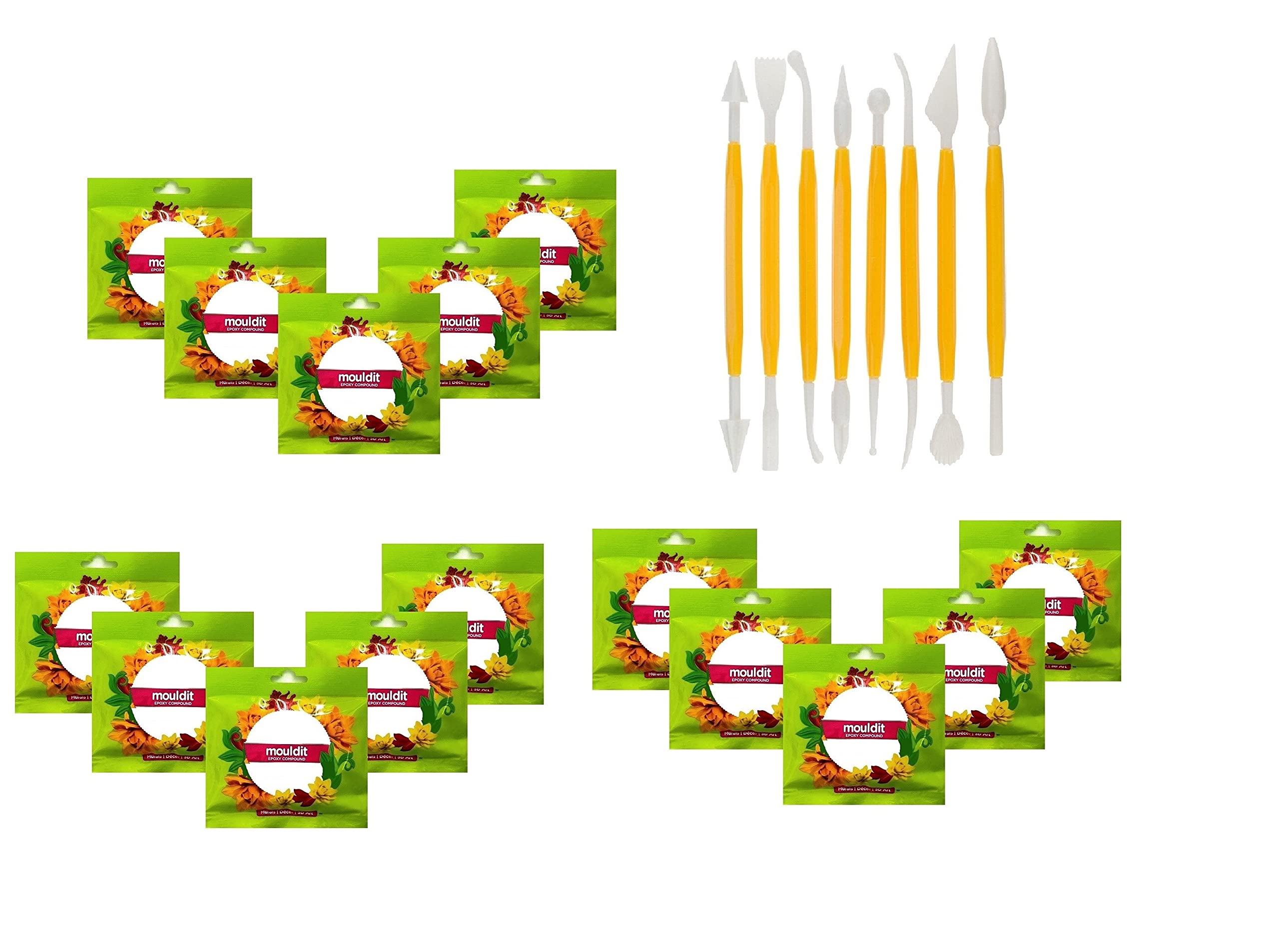 DefiniteFevicryl Shilpkar Mouldit Epoxy Compound Clay with Resin & Hardener with Clay Modelling Tools (750 Grams)