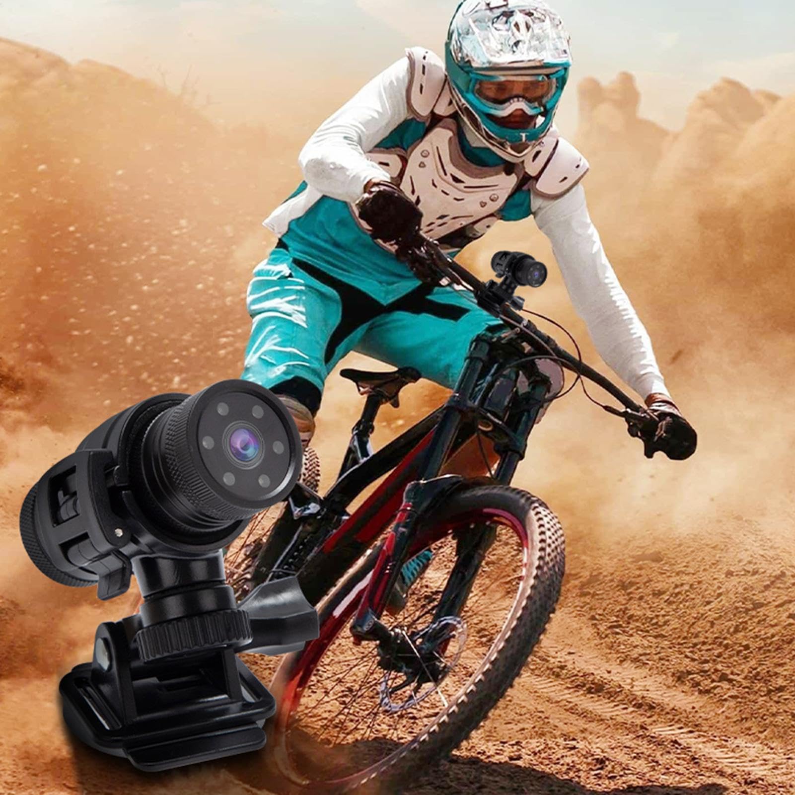 Fotocamera per bici da strada, Fotocamera per bicicletta | Registratore per bicicletta con videocamera 1080P - Videocamera con trasmissione WiFi, action cam impermeabile per bici da st