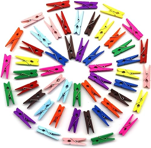 Pinzas de madera para ropa de lavandería, pinzas para fotos, abrazadera de papel, clips de resorte para colgar, pasadores de madera natural, paquete