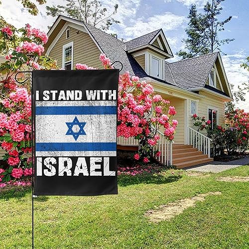 Miniatura 9 de Bandera de jardín con texto en inglés "I Stand With Israel" de 12 x 18 pulgadas, bandera de jardín con texto en inglés "I Love Israel" Bandera de