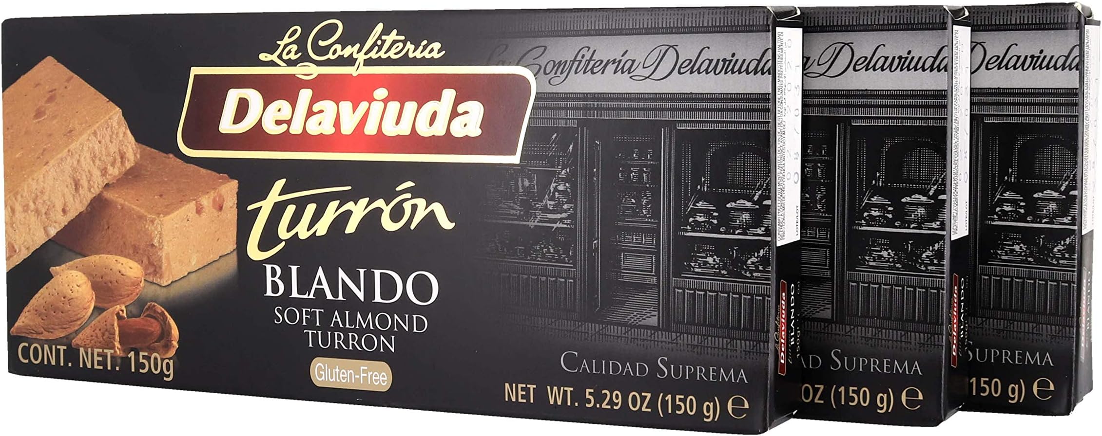Delaviuda Turron Soft Almond Nougat Blando - 5.29 OZ (3 Pack)