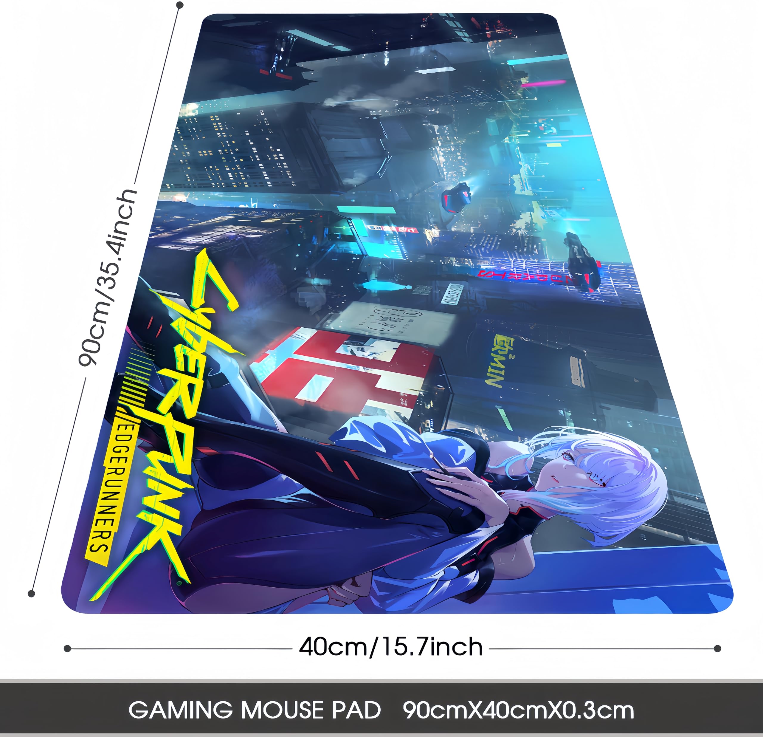 ProbTis Large Cyberpunk Mouse Pad, Gaming Cool Desk Pad, Extended - View #11