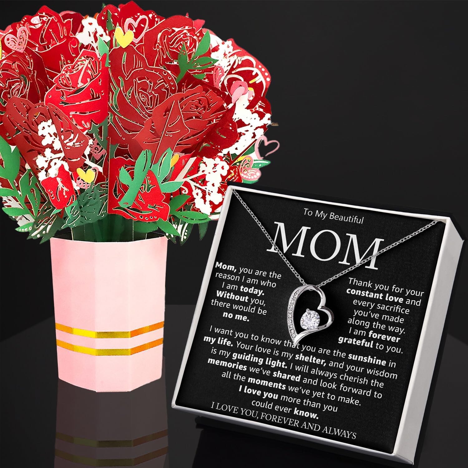 To My Mom Necklace with Heartfelt Message Card – Meaningful Gift for Mom from Son or Daughter, Perfect Mother’s Day, Birthday & Christmas Jewelry Gift - Image 5