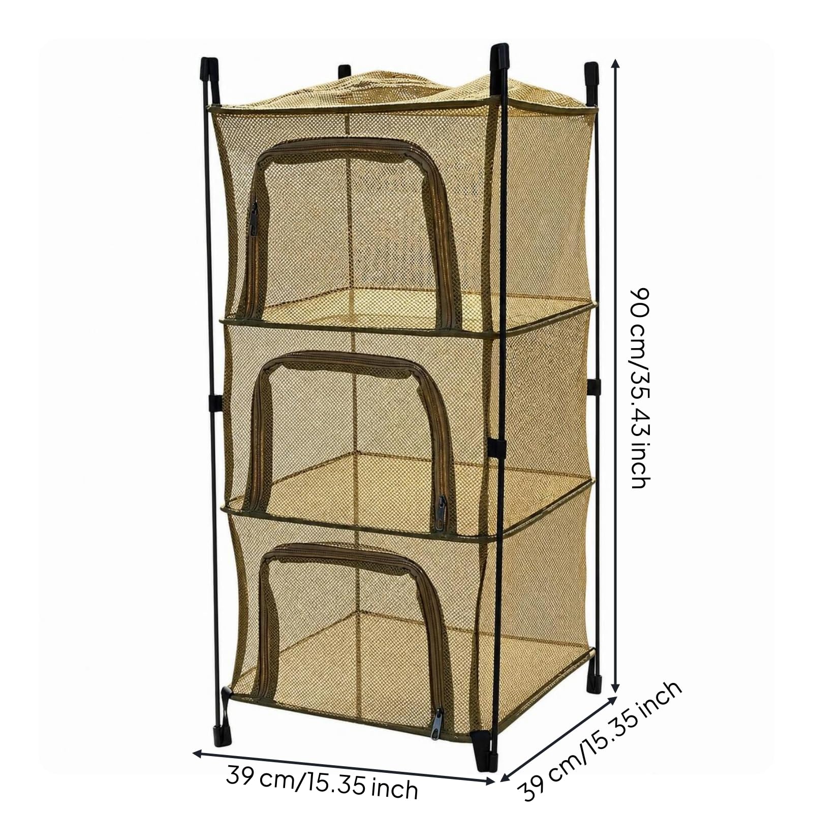 Séchoir Suspendu Respirant, Camel, 84 × 39 Cm