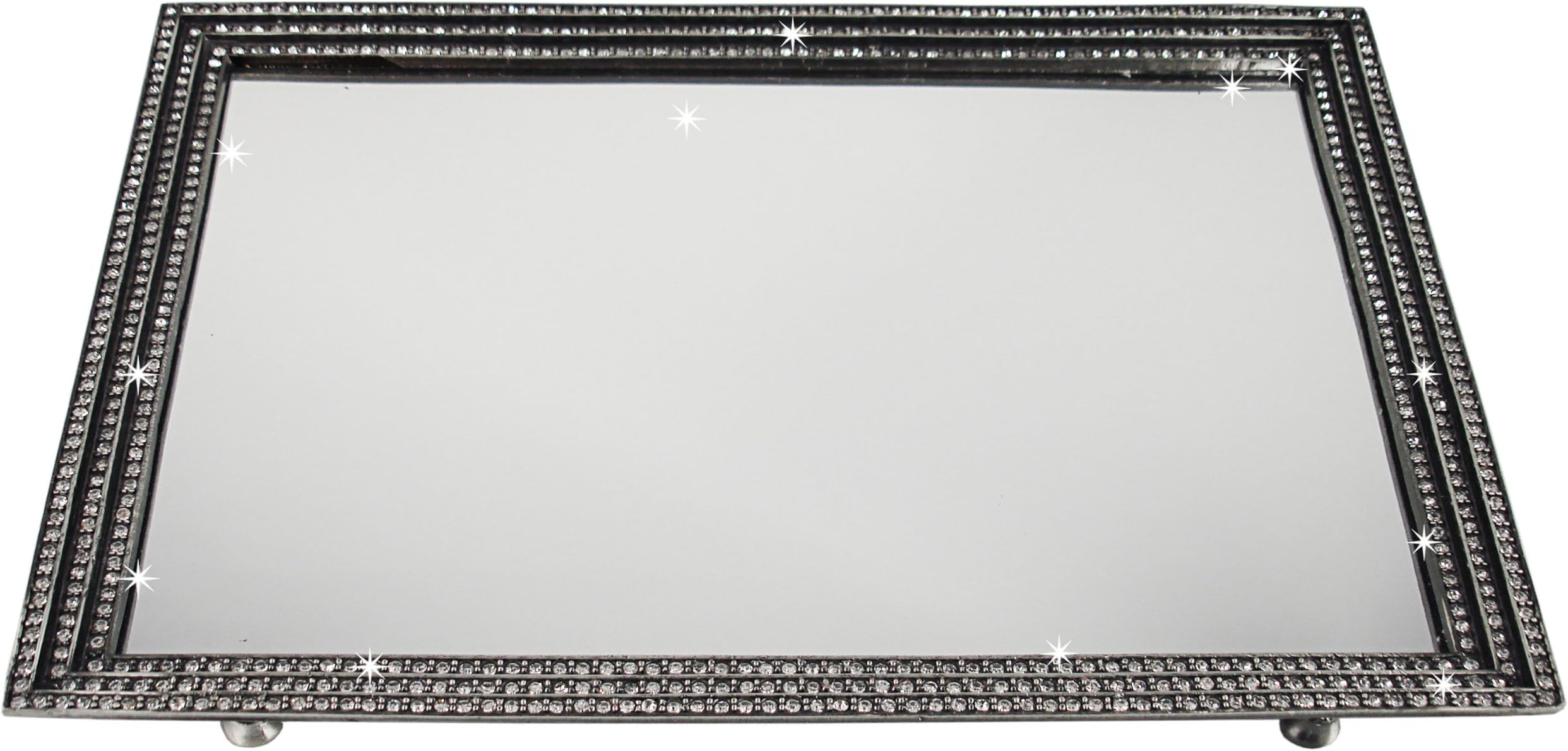 Vanity Set Pewter Mirror Tray